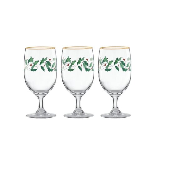 Vintage Lenox Holiday 3-Piece Iced Beverage Glass Set, Christmas Dinnerware - Picture 2 of 8